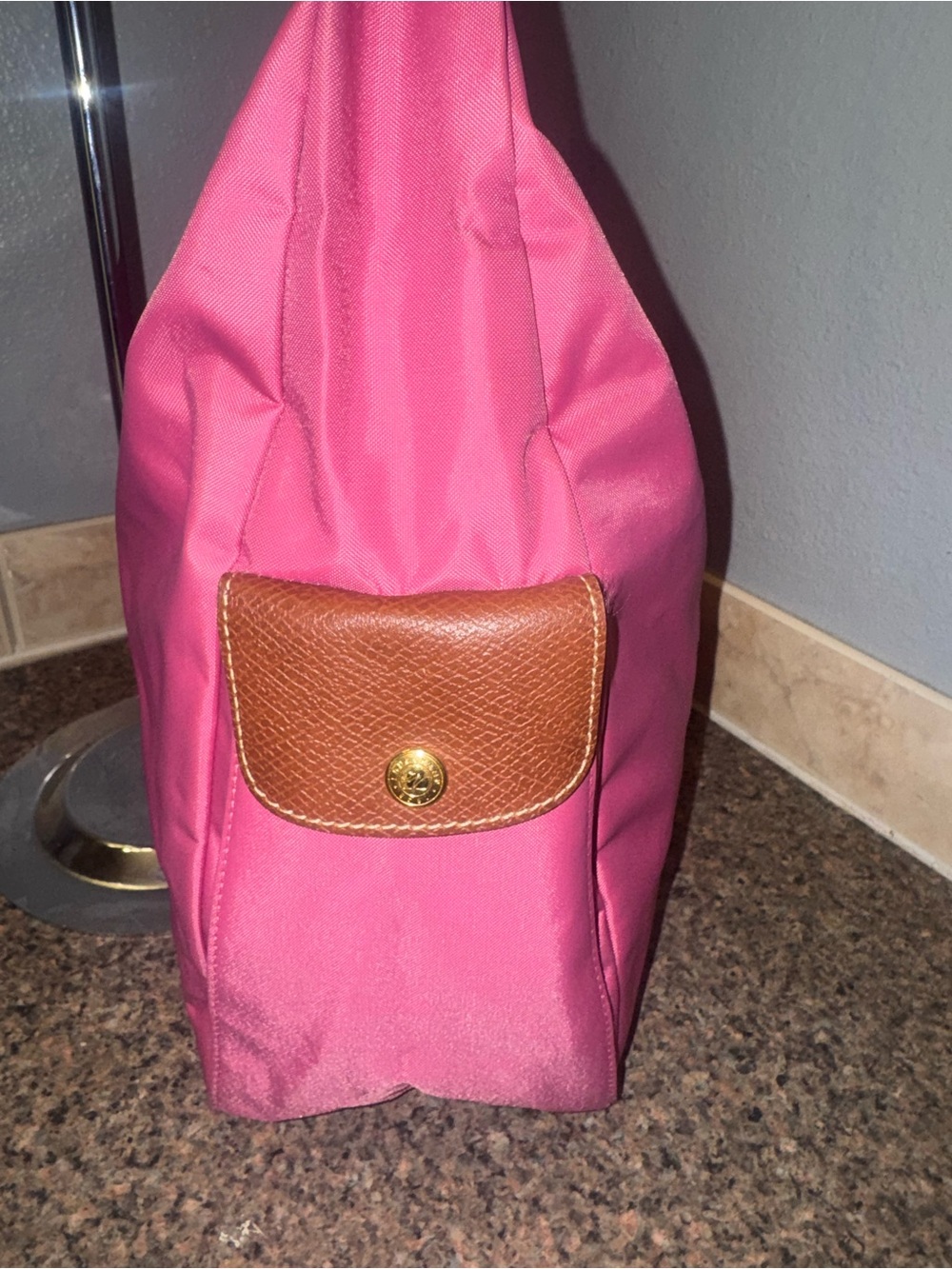 Longchamp Le Pliage Barbie pink canvas hobo bag (shoulder/crossbody/travel) - Picture 6 of 10